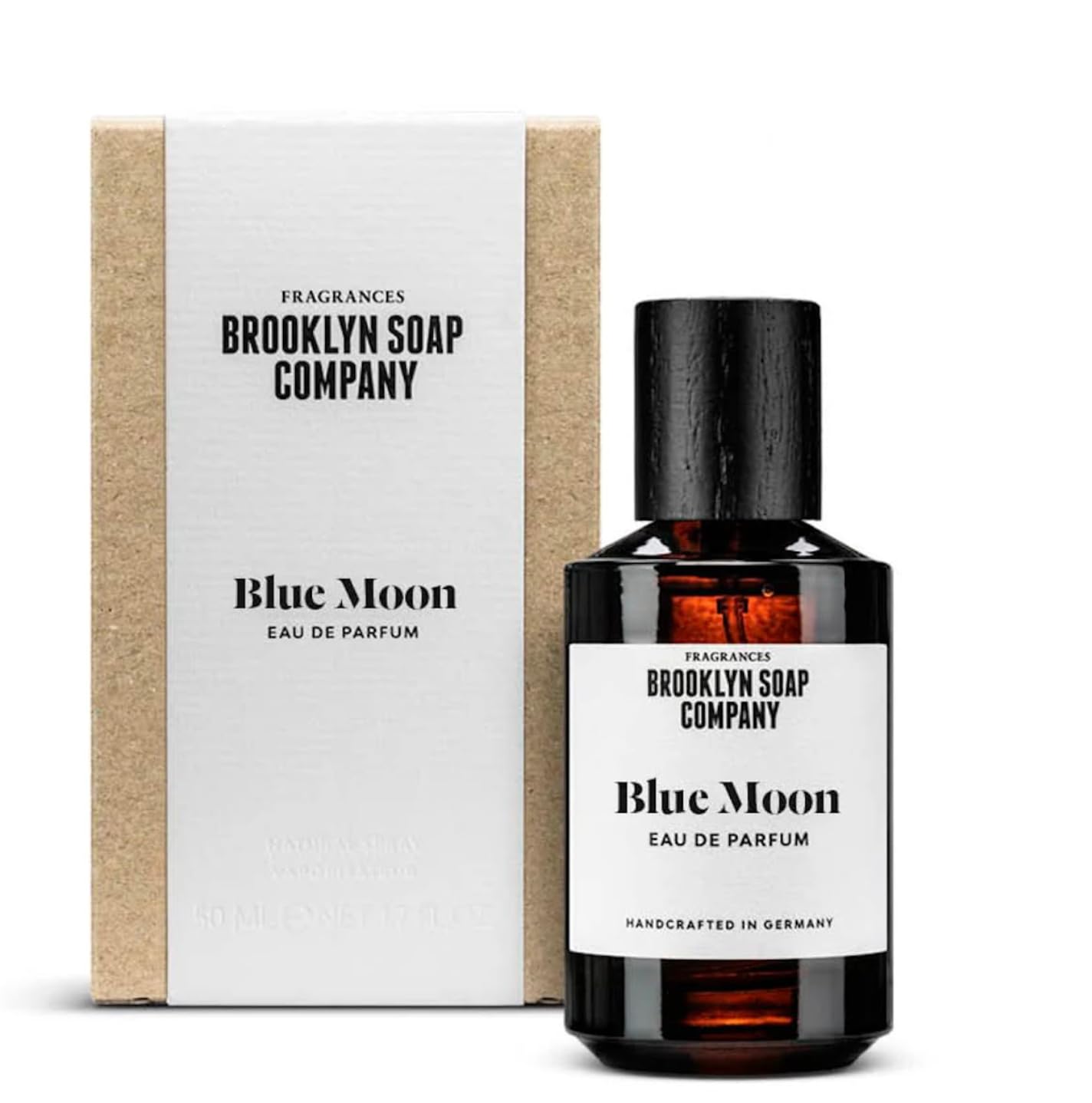 Blue Moon (50ml) · Brooklyn Soap Company · Fruchtig-frisches Eau de Parfum · Mit Apfel, Bergamotte, Leder & Zedernholz · Langanhaltender Herrenduft