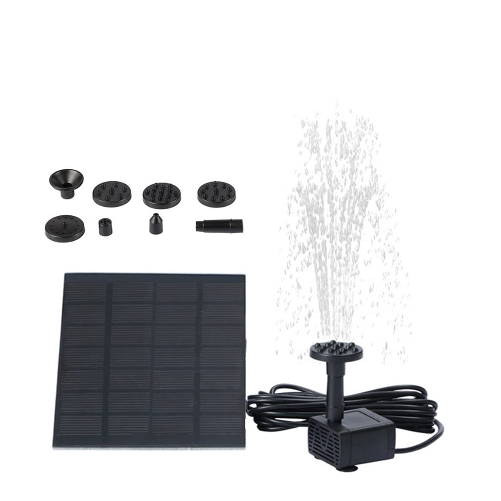 5.0W Solar Fountain Pump With 6 Nozzles Pool Pond Aquarium Tank Waterfall Water For Outdoor Bird Bath Garden Efficient Use Of Energy(5W with Panel)