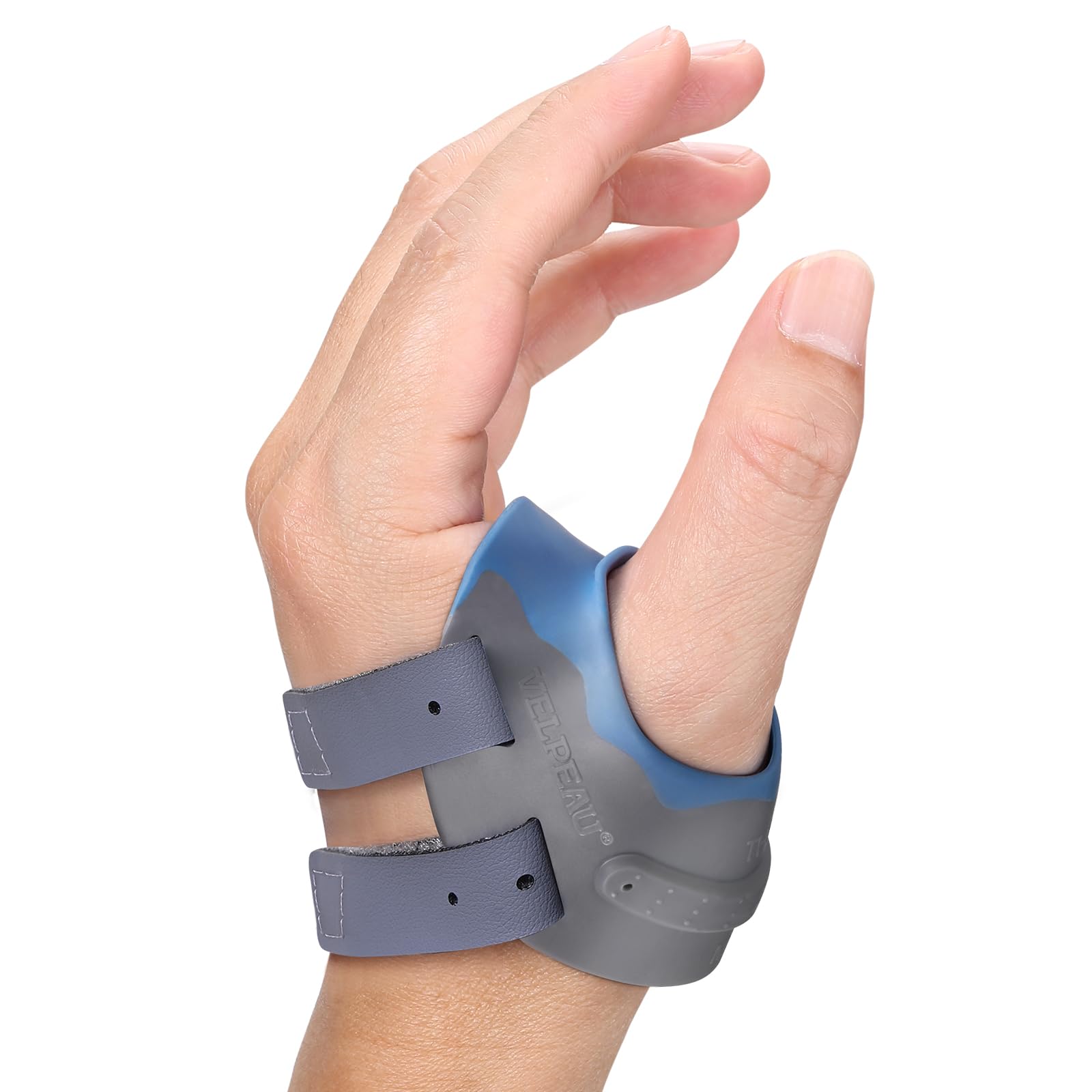 Photo 1 of Velpeau CMC Thumb Brace for Osteoarthritis - with Shape-memory Restriction Splint, CMC Joint Stabilizer, Basal Thumb Arthritis Pain Relief and Support for Women and Men (Blue, Left Hand, Medium)