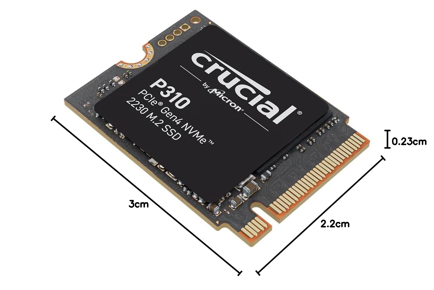 Crucial P310 SSD 1TB PCIe Gen4 NVMe M.2 2230, Fino a 7.100 MB/s, Compatibile con Steam Deck, ASUS ROG Ally, MSI Claw & Microsoft Surface - CT1000P310SSD2
