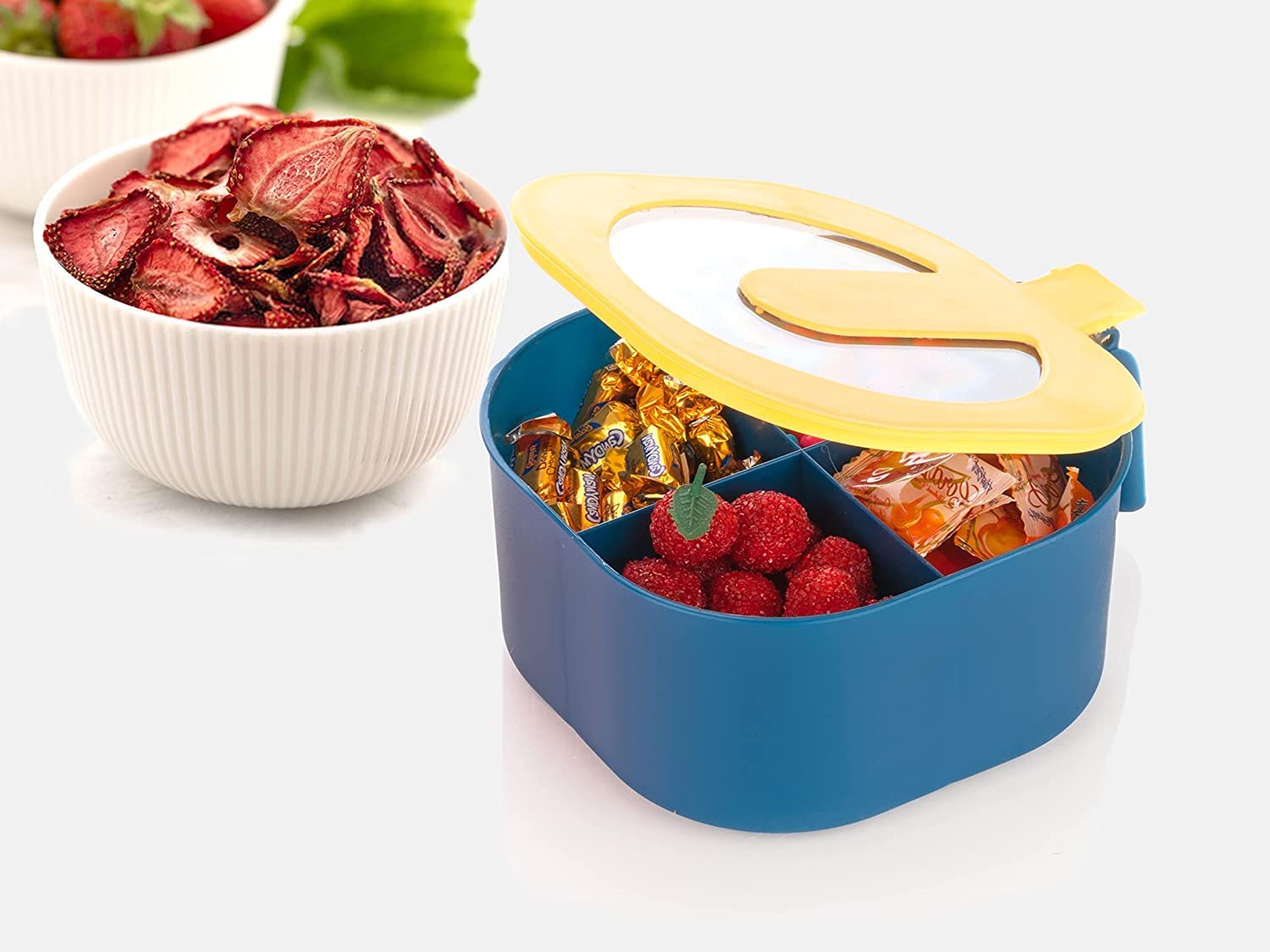 Seasoning Container 4 Compartments Seasoning Box Spice Jar Condiment Container Kitchen Spice Box Salt Jar with Spoons (Multi Colour, Plastic) — Amazon image 2