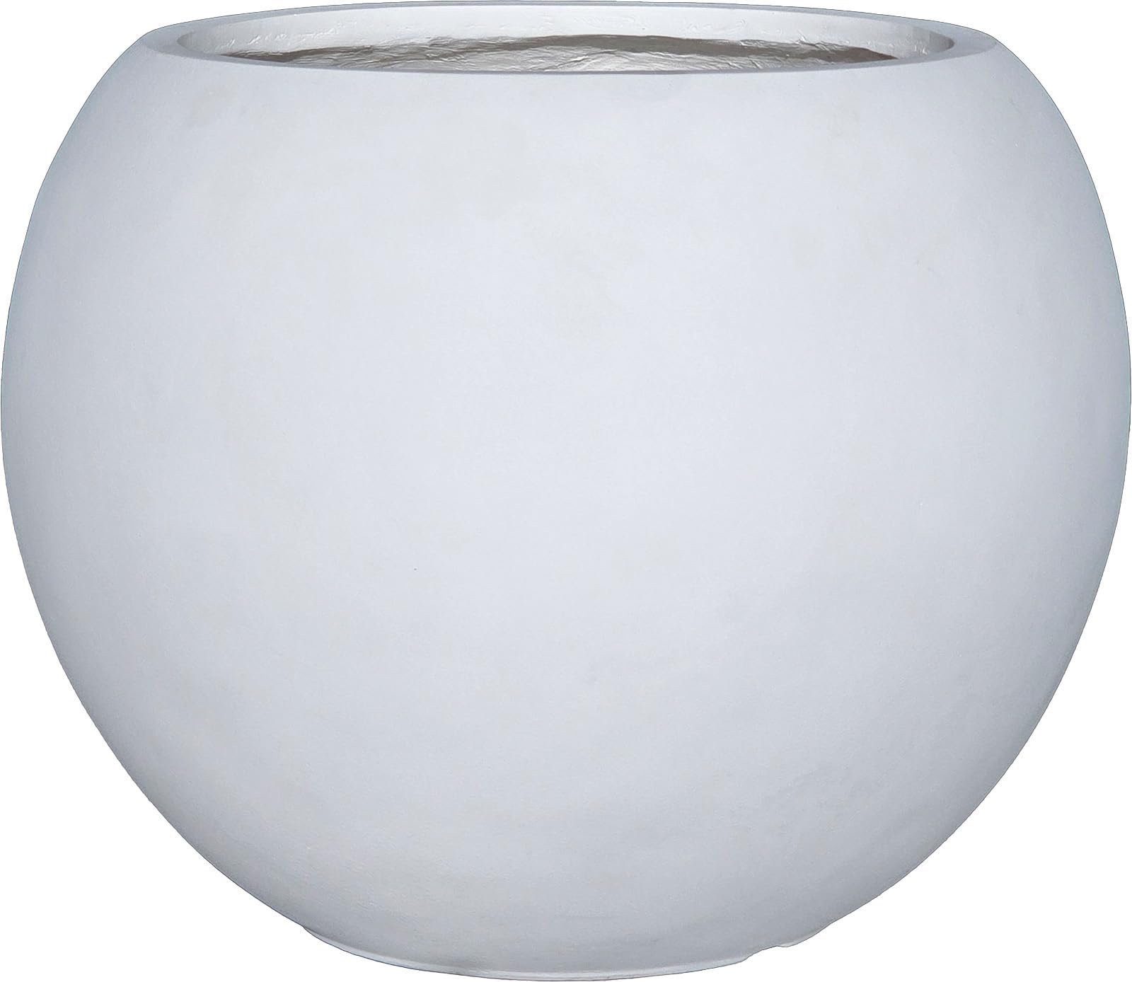 13.5 H x 17" Dia (12" Pot Opening) Round Fiberstone Planter with Drainage Hole, White, Indoor/Outdoor Large Plant Pot for Home Patio Garden, Ideal for Large Plants
