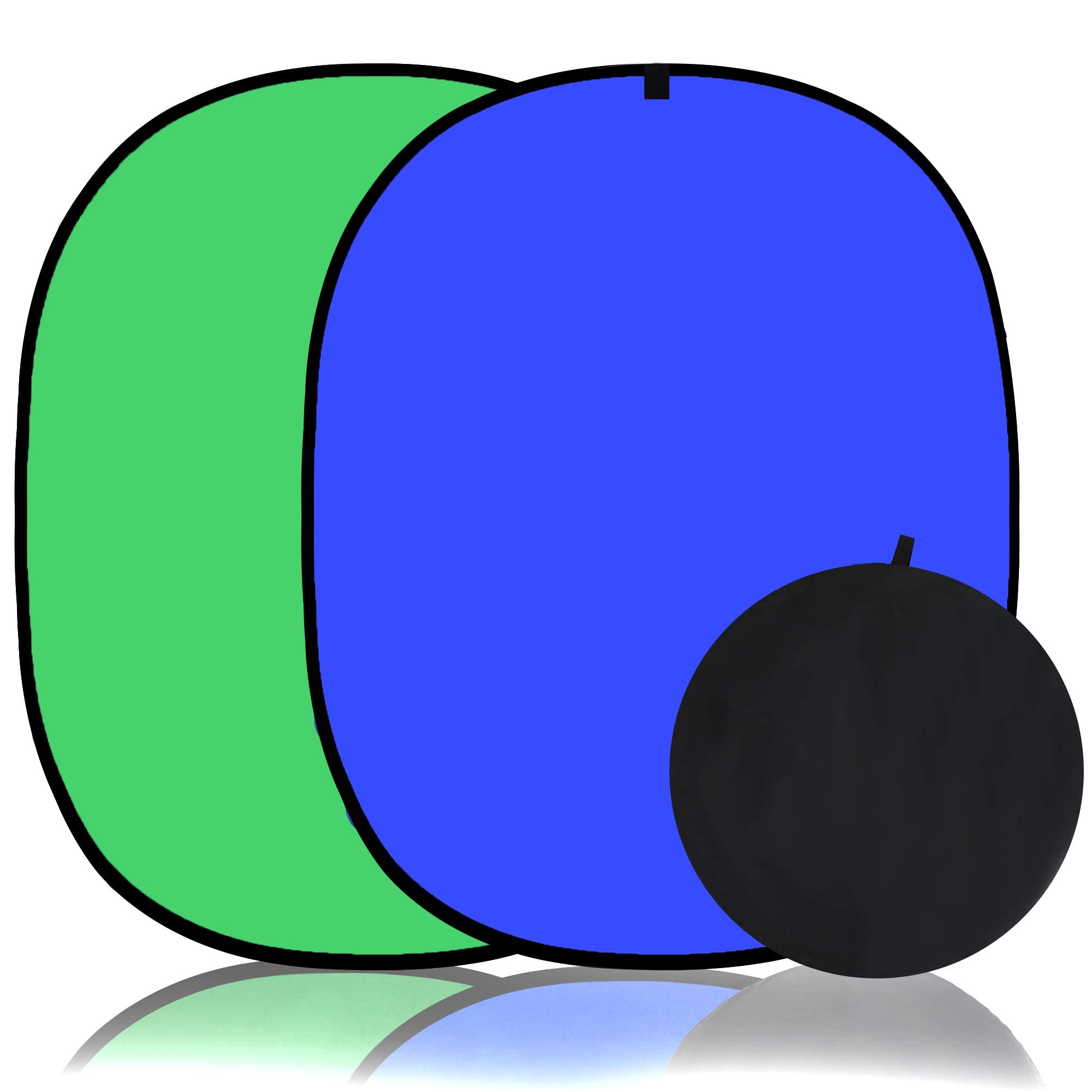 eWINNER Chromakey Backdrops Double-Sided Green Screen and Blue Screen 2-in-1 Collapsible and Reversible Background for Photography Gaming and Live Streaming 4'×6'ft/120×180cm