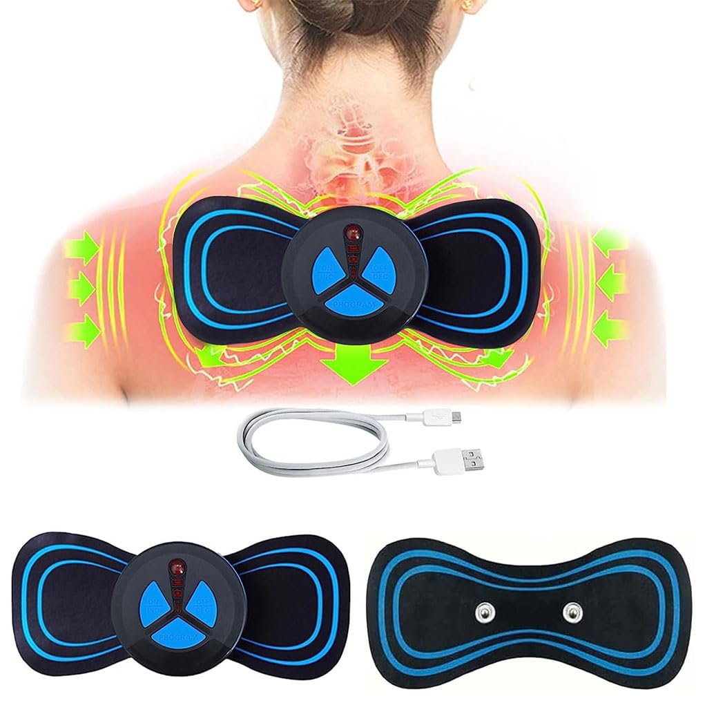 ZYAURA 100set Whole Body Massage Patch Neck Back Waist arm Leg Pain, Neck Massage to Relieve Pain, Back Massage to Relieve Muscle Tension, Portable Mini Whole Body Massager, Massager Patch (A)