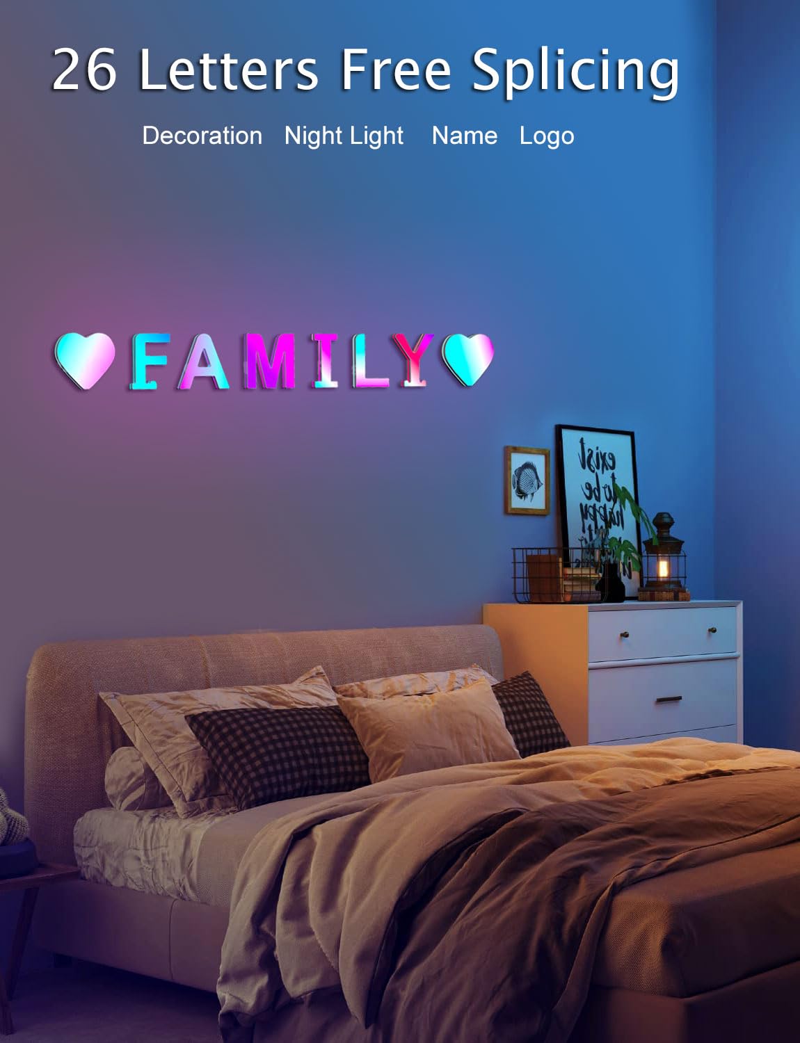Custom Splicing Neon Letter Lights – RGB Rainbow LED Neon Sign | App Controlled Wall Decor
