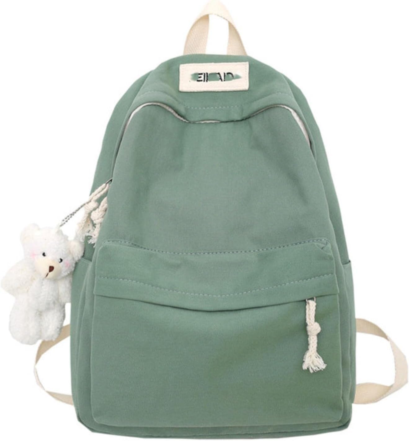 Lekki Tornister Plecak Dziecięcy Las Canvas Plecaki Studenckie Śliczne Torby Podróżne Dla Dziewczyn Moda Damska Plecaki Studenckie Laptopy Damskie Tornistry Szkolne, Green China, No bear doll