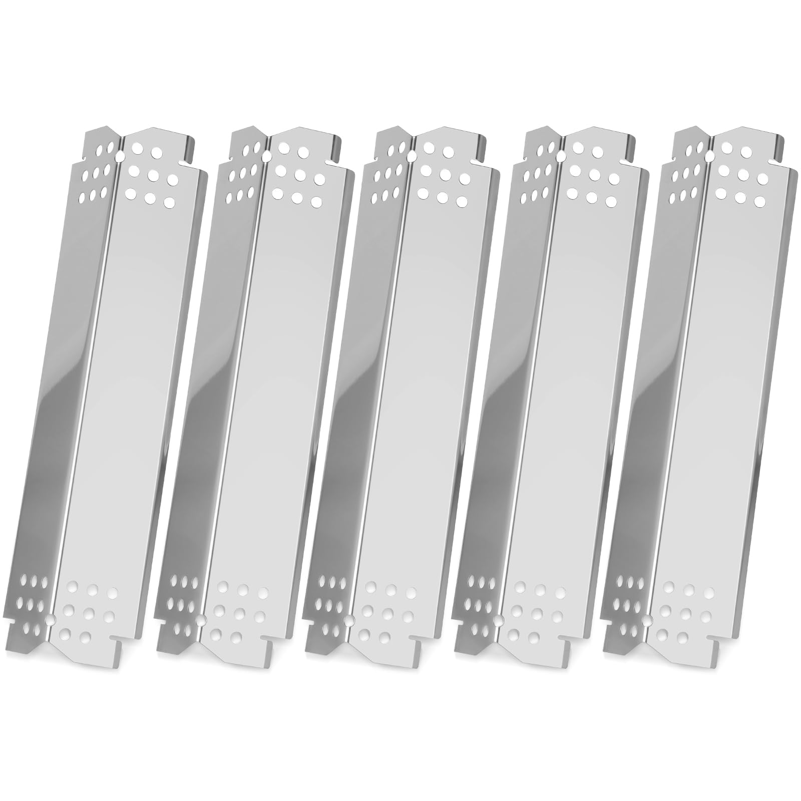 BBQ Heat Shields Barbecue Burners for Nexgrill 5 Burner 720-0888,720-0888N,Nexgrill 720-0830H,Members Mark 720-0882D,Stainless Steel Heat Plate Flame Tamer for Nexgrill BBQ Replacement Parts,5 Pack - 2