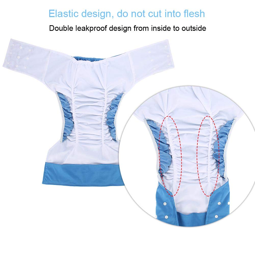 Couche-culotte Réglable pour Adulte contre L'incontinence, Couvre-couche Lavable pour Adulte (Bleu foncé)