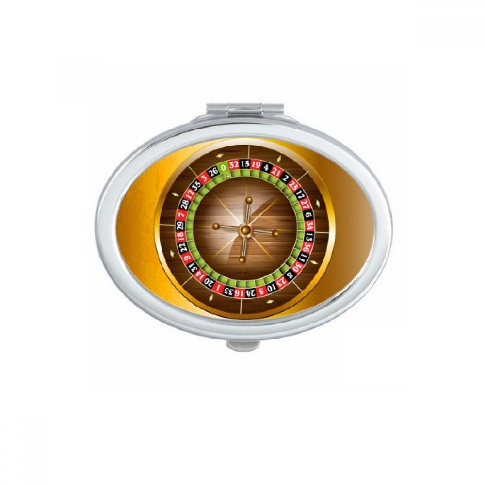 Miroir de maquillage compact motif casino : mini miroir de poche ovale pour retouches