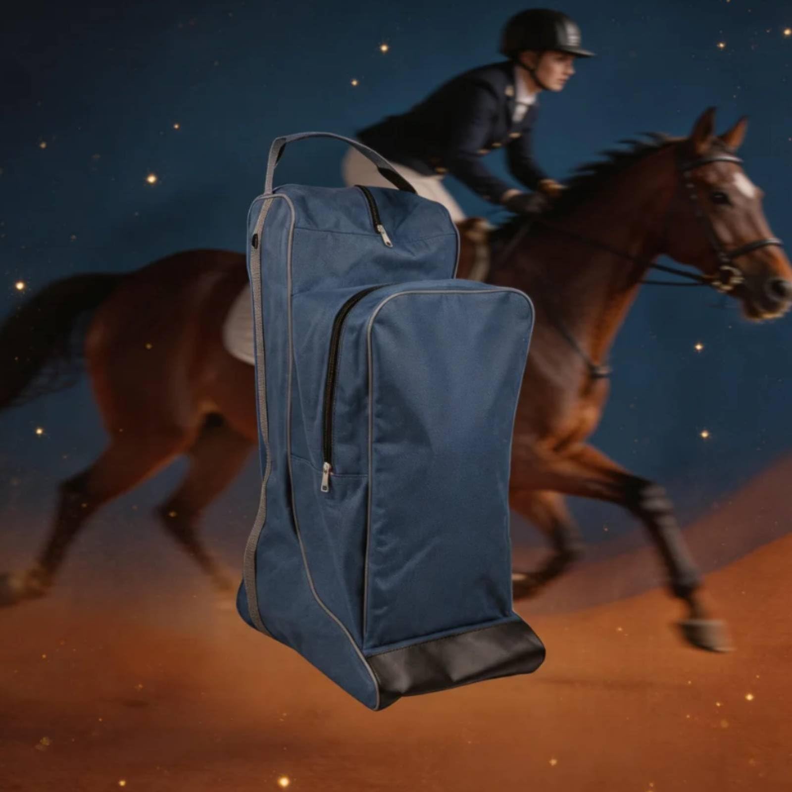 Borsa Equitazione Porta Stivali Casco Sacca Attrezzatura Cavallo Zaino in Tessuto Oxford 600D con Manico Superiore Tasca Frontale Separata Protezione