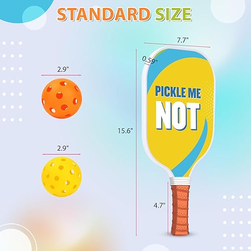 Miniatura 6 de Pickleball Paddles Set, Pickleball Rackets with 2 Outdoor Pickleball Balls, 2 Indoor Balls and 1 Portable Pickleball Bag for Beginner & Intermediate