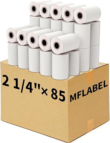 Miniatura 15 de MFLABEL Rollos de papel térmico de 2 1/4 pulgadas, 50 rollos de papel de recibo de tarjeta de crédito de 2.25 x 50 pies, compatible con Clover POS