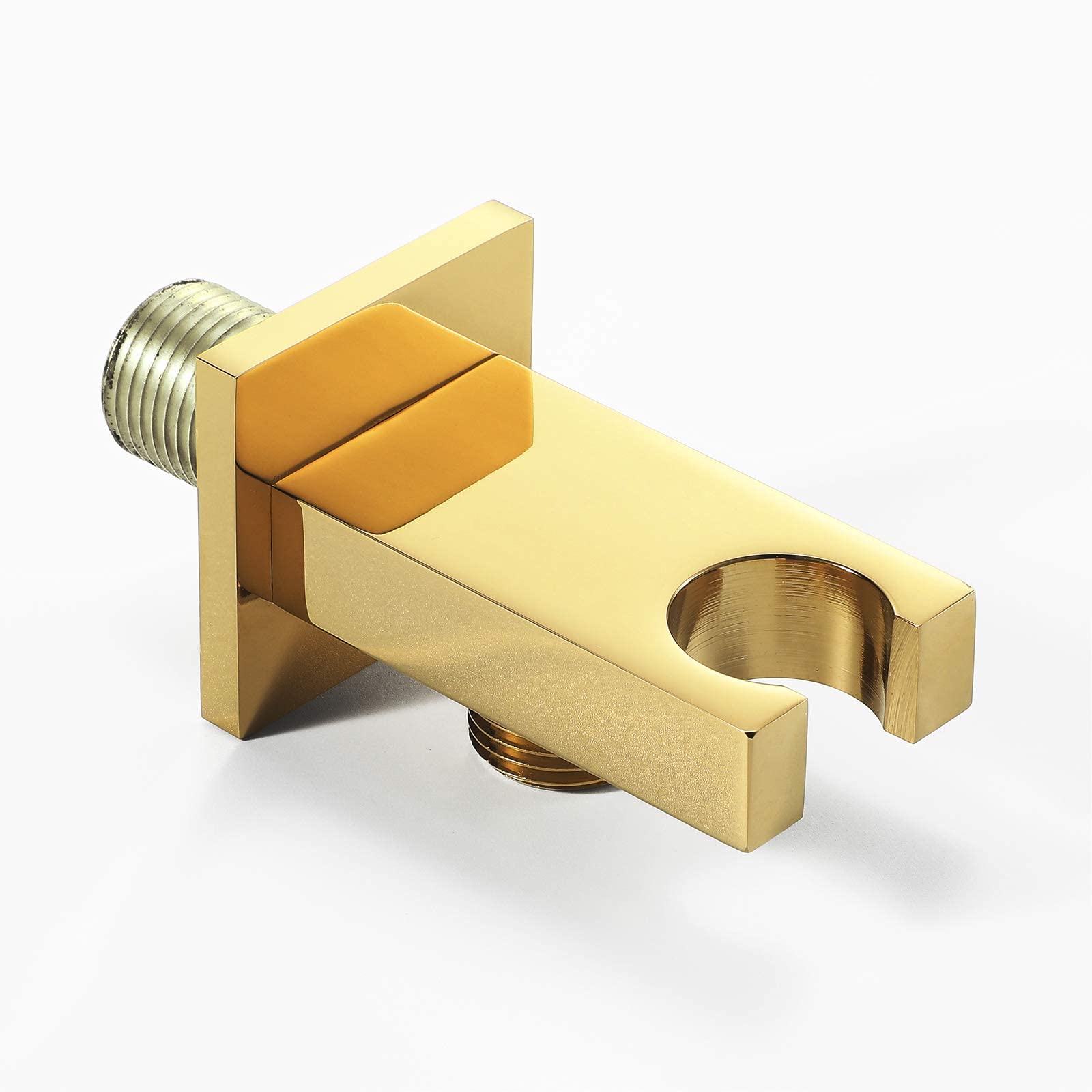 AKAZI Duschkopfhalter aus Messing, Handbrausehalterung, Wandmontage, quadratisch, Duschhalterung, G 1/2-Schnittstelle, Brausehalter, Schwarz (Titanium Gold)