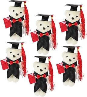WHAMVOX Lembrança De Formatura 6Pcs Dr Boneca De Pelúcia De Urso Buquê De Pelúcia Mini Boneca Filhotes Presentes Bonecas Adoráveis Bonecas De Urso Faça Você Design De Urso Graduação