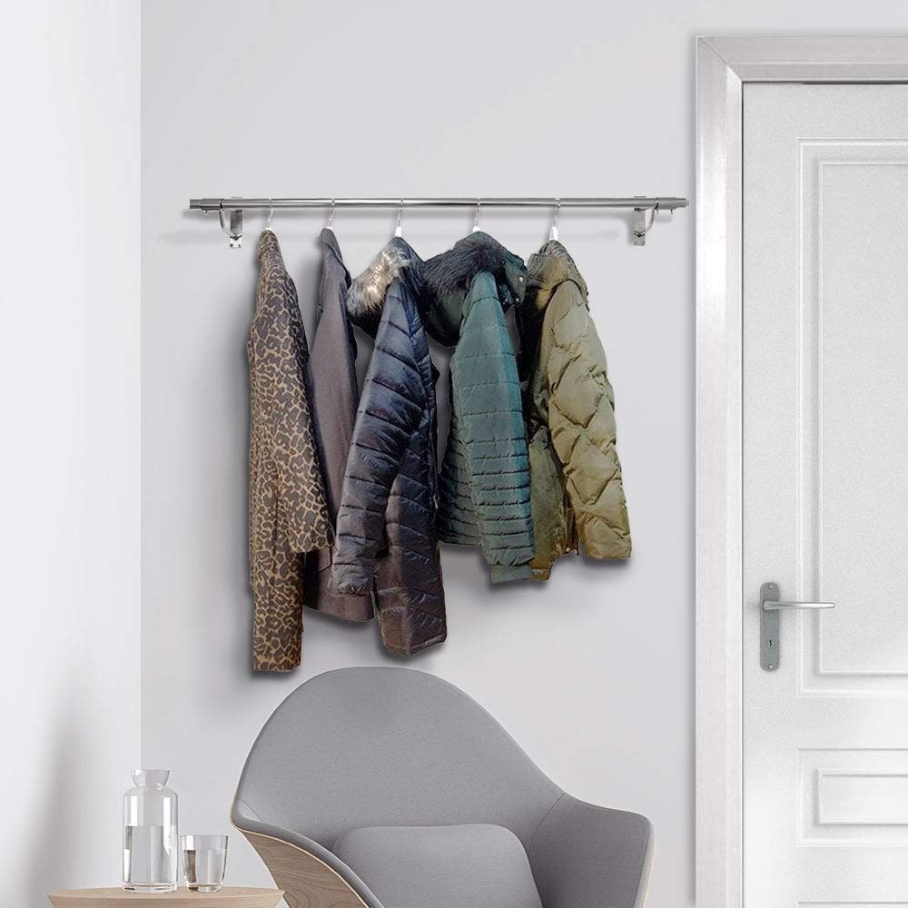 DisplaysenseWall Mounted Clothes Hanging Rail - 610mm