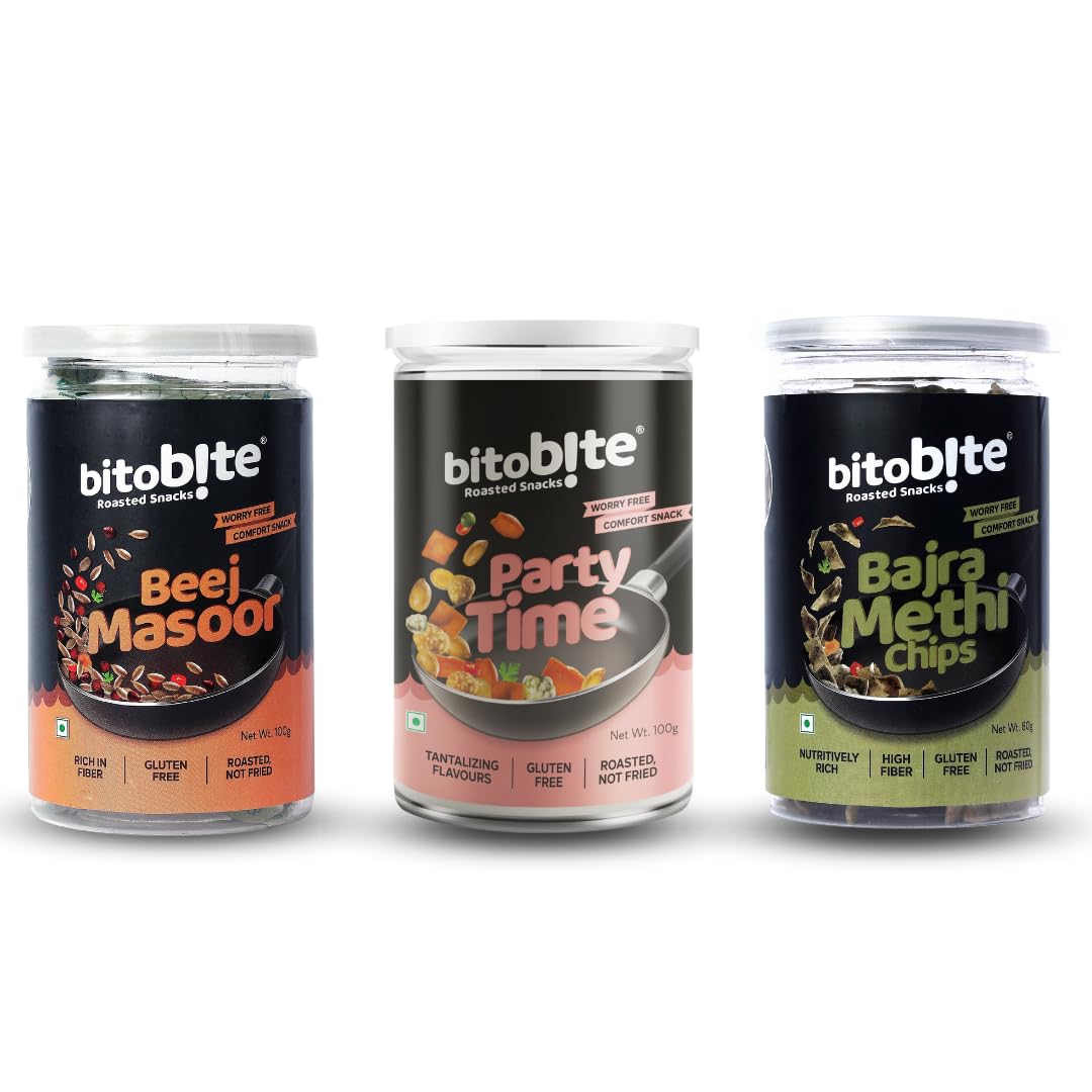 BitoBite Wholesome Healthy Snack Combo Beej Masoor Bajara Methi Chips Party time-image-13