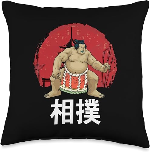 Sumo Wrestler Wrestling Japanese Sumotori Gift Wrestler | Sumo Wrestling | Japanese Sumotori Throw Pillow, 16x16, Multicolor