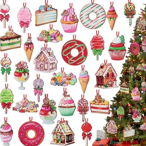 FAINCA 30 Stück Weihnachtsbaum Anhänger Weihnachtsbaum mit...