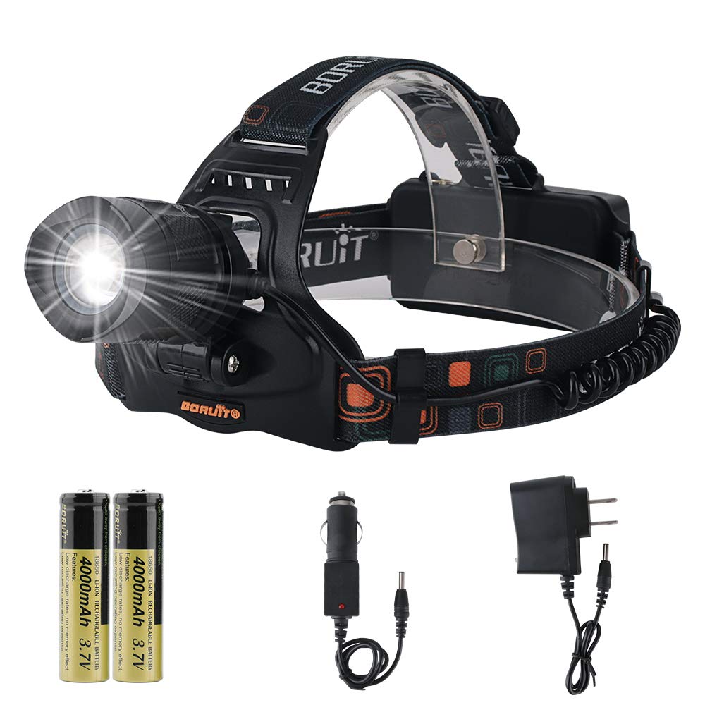 Buy BORUIT Rechargeable Headlamp Flashlight Super Bright 3000 Lumens 5