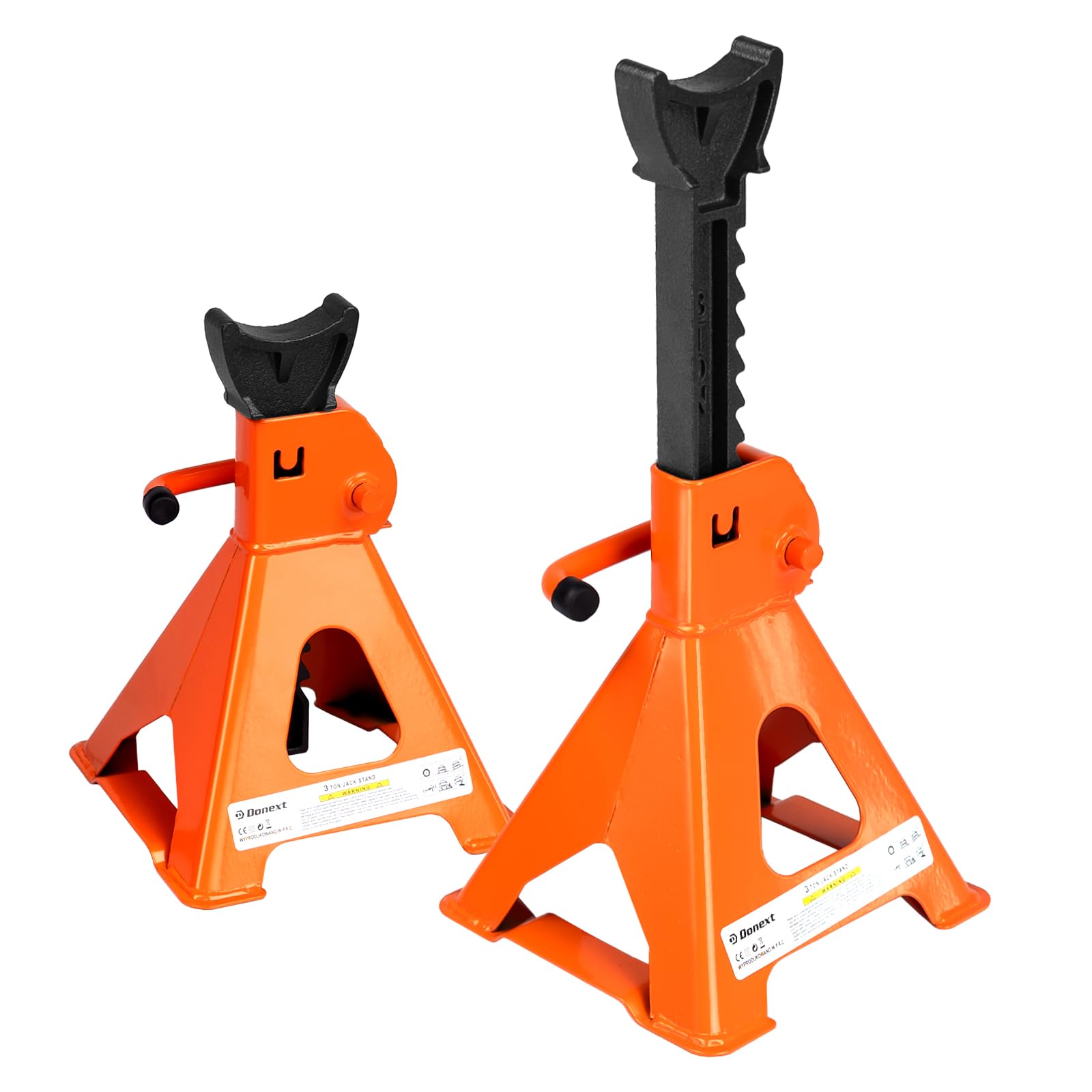 Donext Jack Stands 3 Ton Capacity Steel, 1 Pair Orange Jack Stands