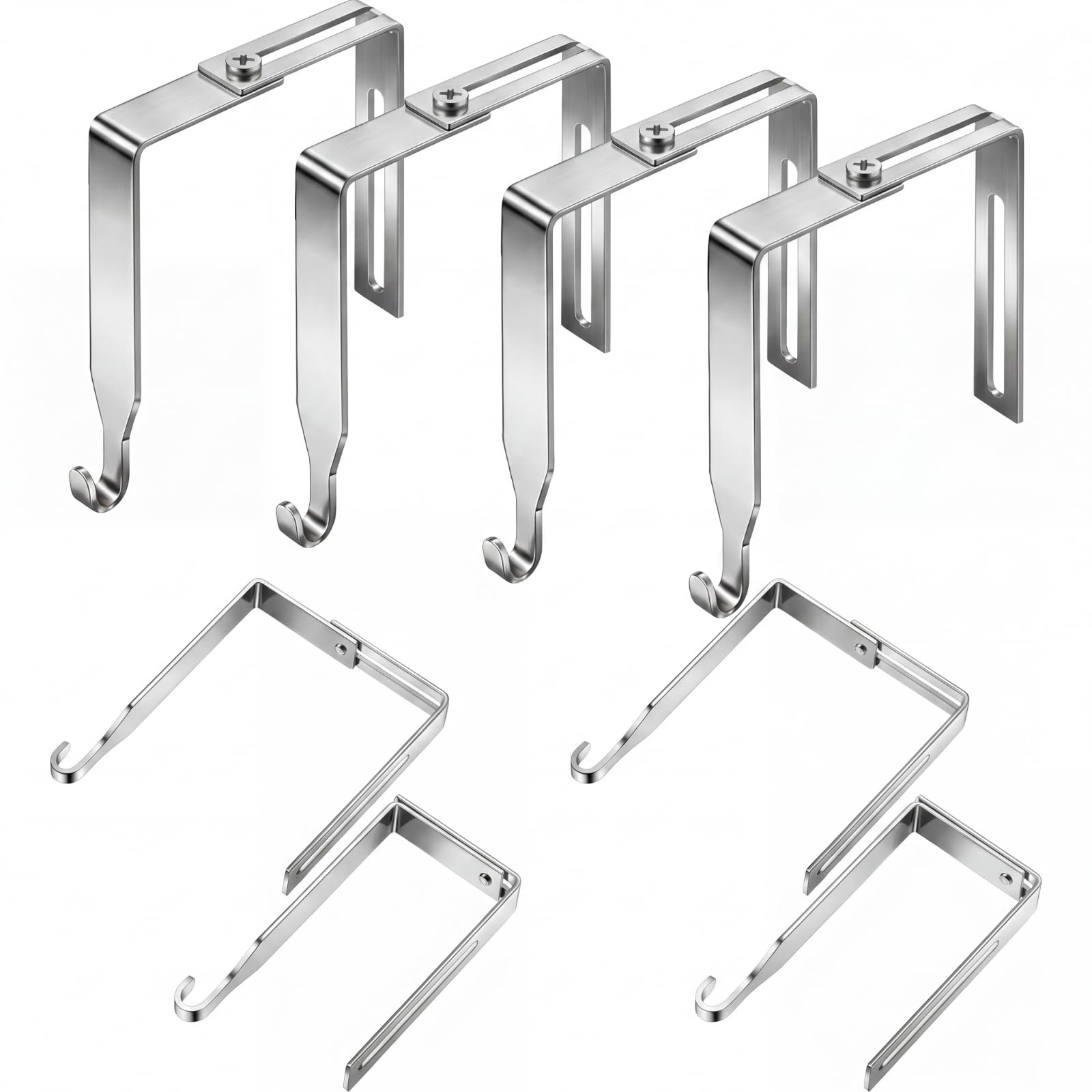 Photo 1 of Amylove Adjustable Cubicle Hooks - 4 Pack, Silver