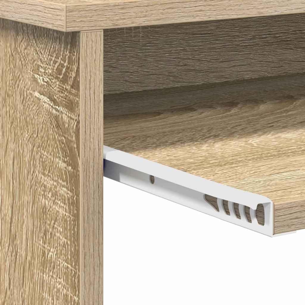 Générique Scrivania moderna rettangolare con ripiani, legno di ingegneria, rovere Sonoma, 106 x 41 x 88,5 cm, portaoggetti per forniture e libri, look minimalista per ufficio o casa