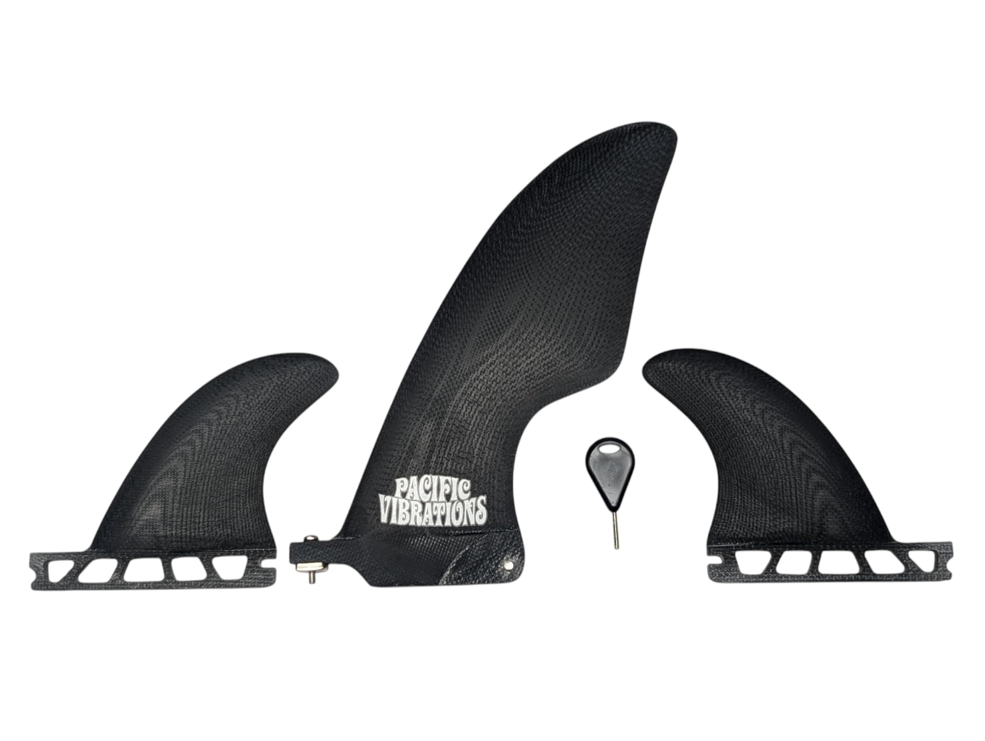 PACIFIC VIBRATIONS Futures Base J Drive Surfboard fins 4 fin Quad fins Set Fiberglass Resin Color Smoke