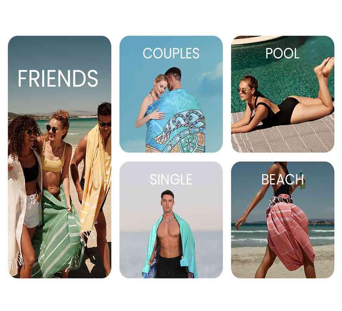 LANHUIYY (180 x 80 cm, grande telo da spiaggia, per sport, viaggi, yoga, campeggio, spiaggia, palestra, in microfibra (K-06, 80 x 180 cm)