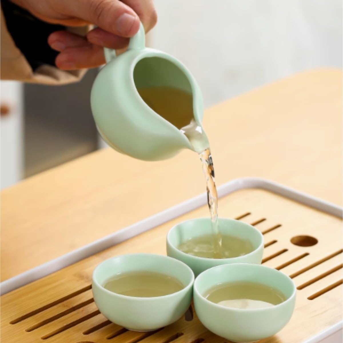 Servieren Von Saucen Und Dressings Fair Tasse Saft Eimer Tee Teiler Meer Gu Haushalt Soße(Grün)