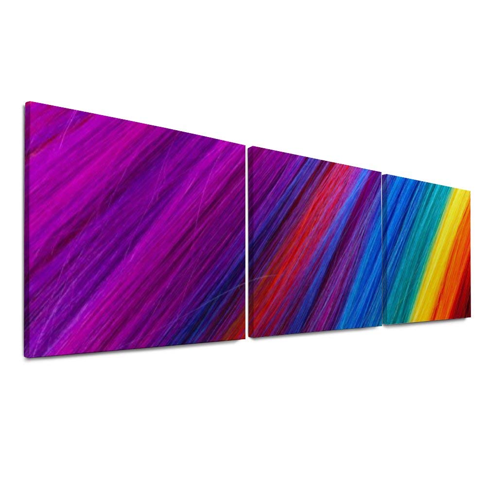 YATELI Bible 3 Panels Canvas Prints Wall Decor Rainbow Colorful Giclee for Living Room Modern Bathroom Stretched and Framed