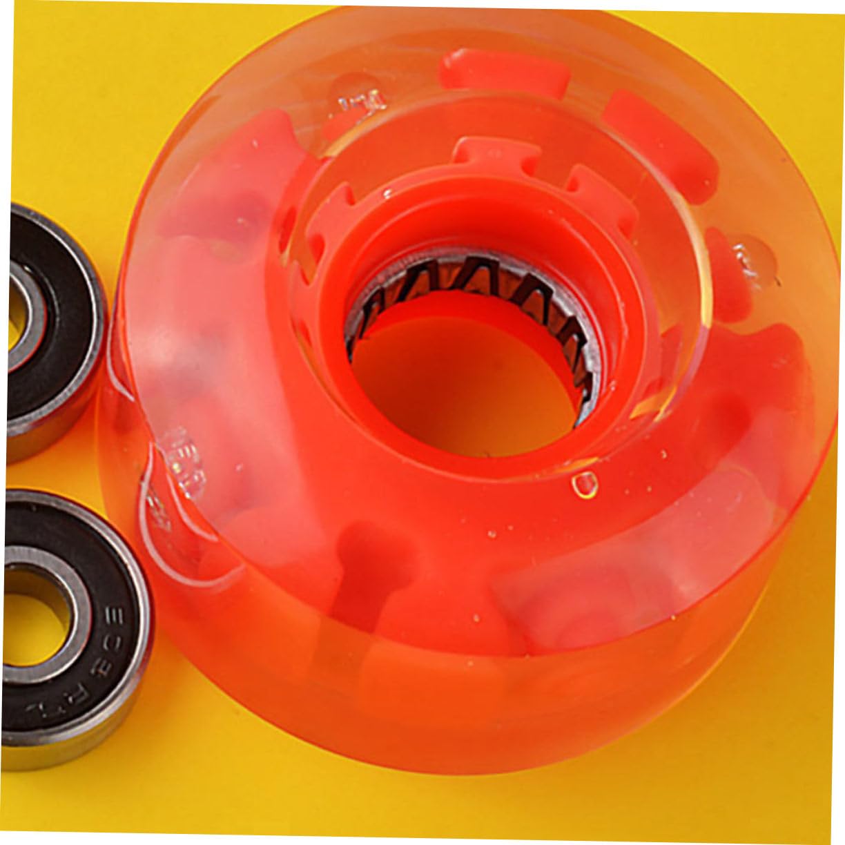 Ruote Pattini per Roller Skate 4 Pezzi in Pu Rosse, Luci Flash | Pattini a Doppia , Pratica Quotidiana e Uso Indoor, Set Accessori LED Riduzione Attrito