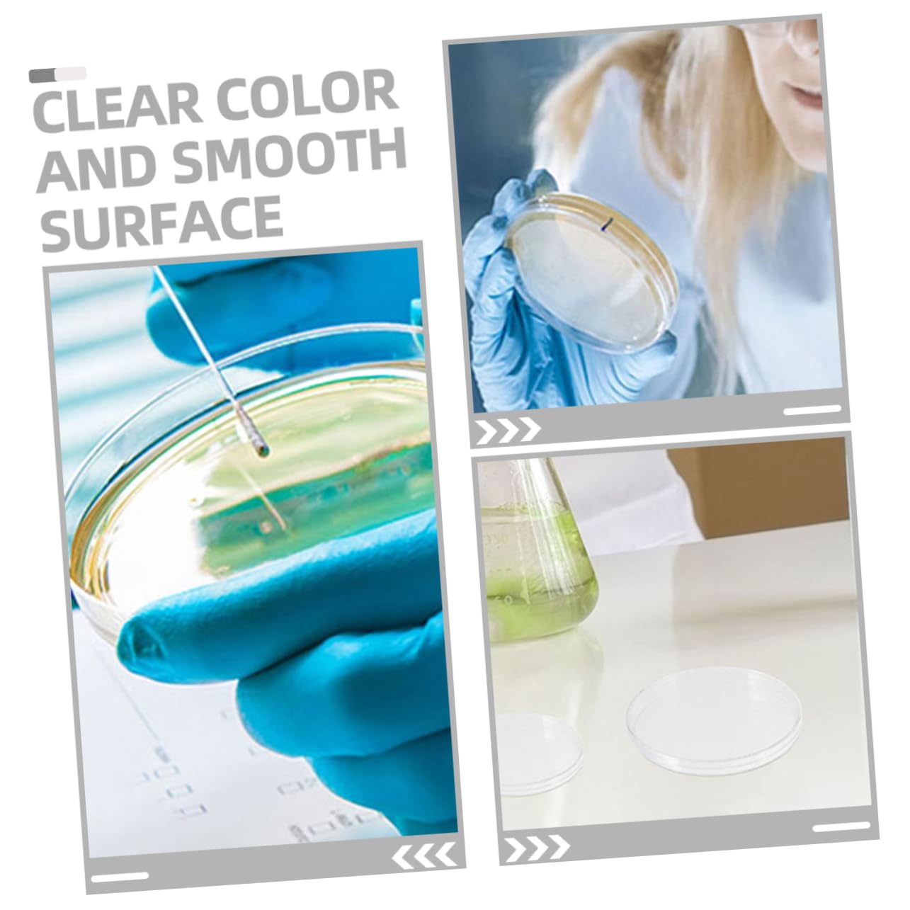 OUNONA 5sets Sturdy Petri Dishes Lids 100ml Cell Culture Plates Plastic for Lab Use 20pcs*5