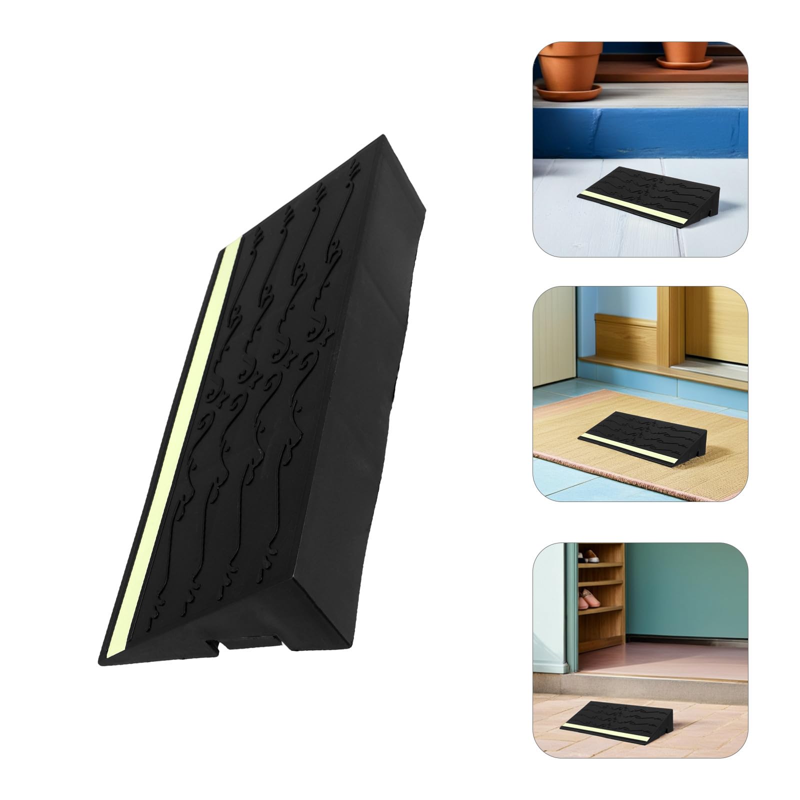Cabilock Rampe de Seuil pour Aspirateur Robot en Plastique Noir 25x4,5 Cm Tapis Antidérapant Polyvalent pour Seuils de Porte Intérieur Maison