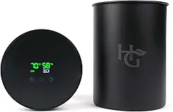 Herb Guard Auto-Cure Smart Jar and Vacuum Seal Curing Jar with Built In Hygrometer (2 Liter) Curing Kit & Child Resistant Container Keeps Herbs and Serving Spices Fresh for Months