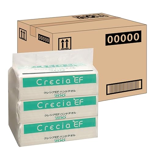 【ケース販売】 日本製紙クレシア クレシア EFハンドタオル ソフトタイプ 2枚重ね ホワイト 200組(400枚) x 30パック