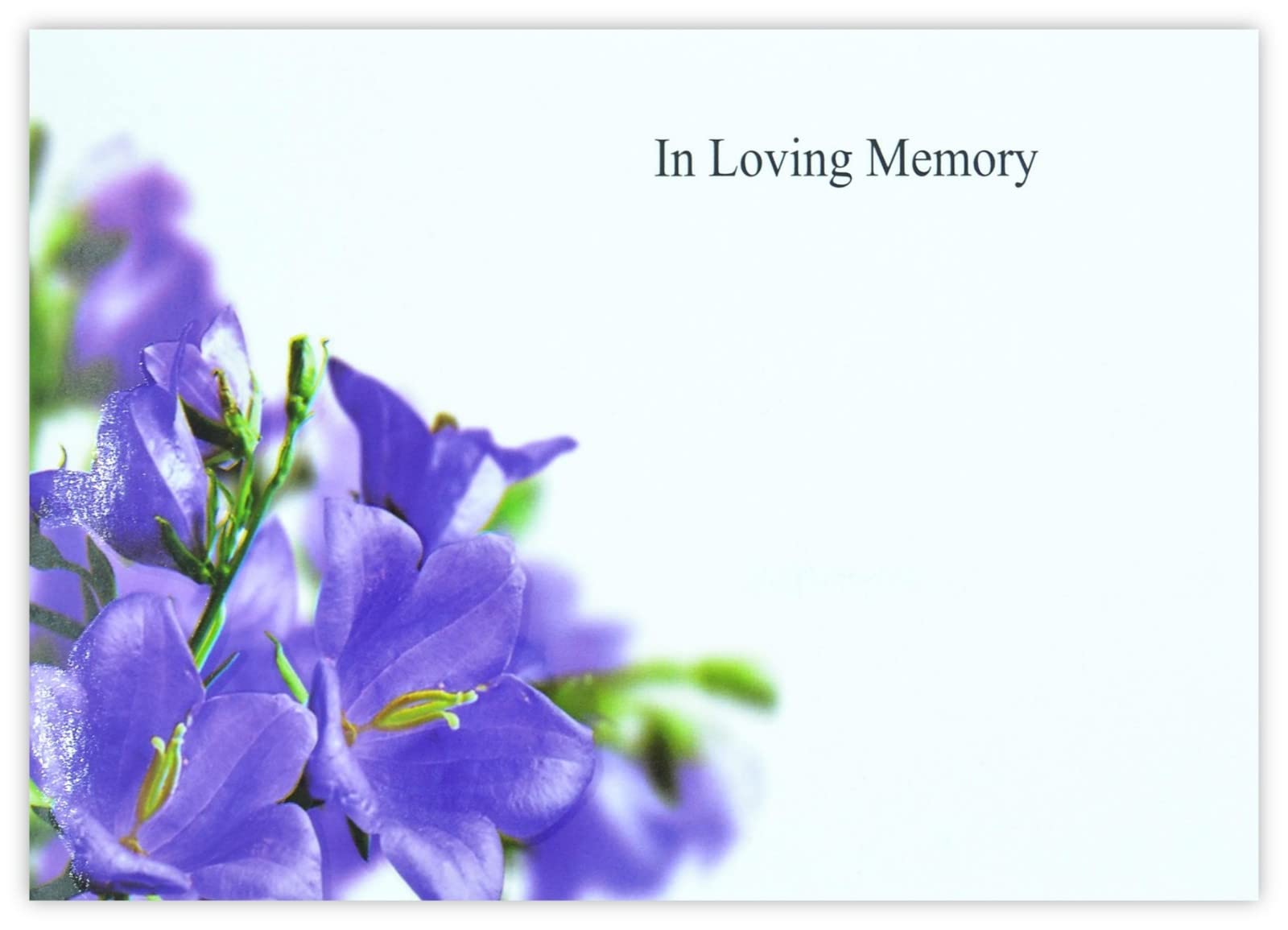 celloexpress In Loving Memory (Bellflowers) Flower Message Cards - 90mm x 125mm - Bereavement Florist Card Sympathy Condolences Notes (Pack of 12)