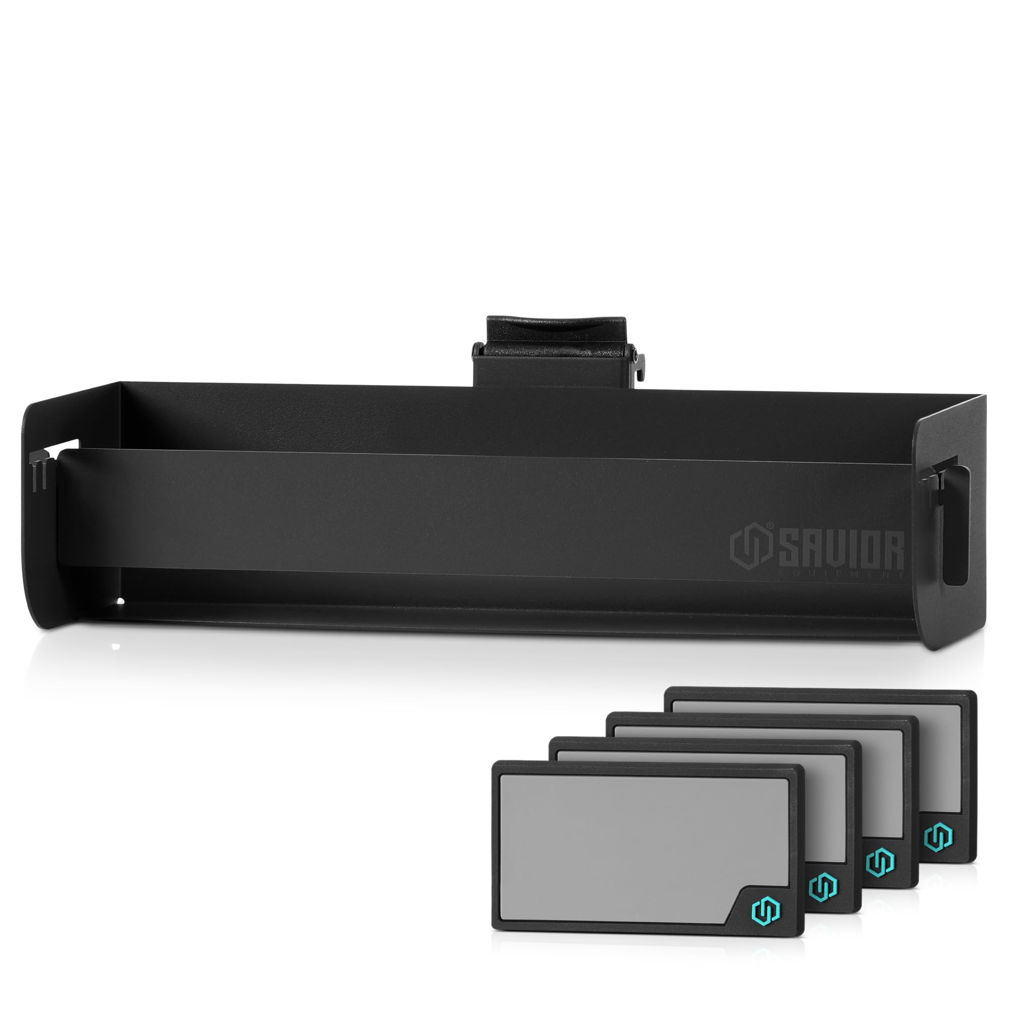 Savior EquipmentWall Rack System Universal Magazine Rack Holder Slat Wall Mount Display Organizer Hanger, Adjustable to Fit Most 9MM .45 Pistol 5.56 .308 Rifle Mags, Heavy-Duty Steel Construction