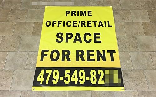 Miniatura 2 de Cartel impreso personalizado de 36 x 48 pulgadas para oficina principal o espacio minorista para alquiler con tu número de teléfono (diseño #6),