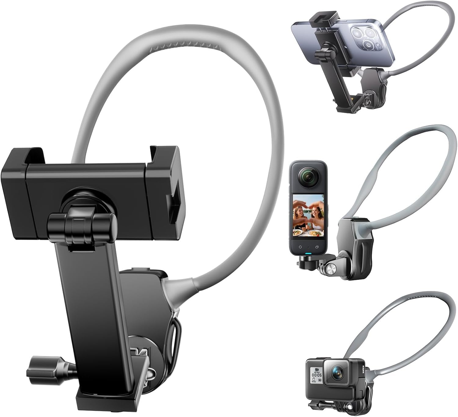 Suicune Hands-Free Neck Mount for Phone & Action Camera - Adjustable Neckband Holder for iPhone, Android, POV Vlog Recording with Secure QR Magnetic Base, Elastic Anti-Shake Chest Strap-picture-10