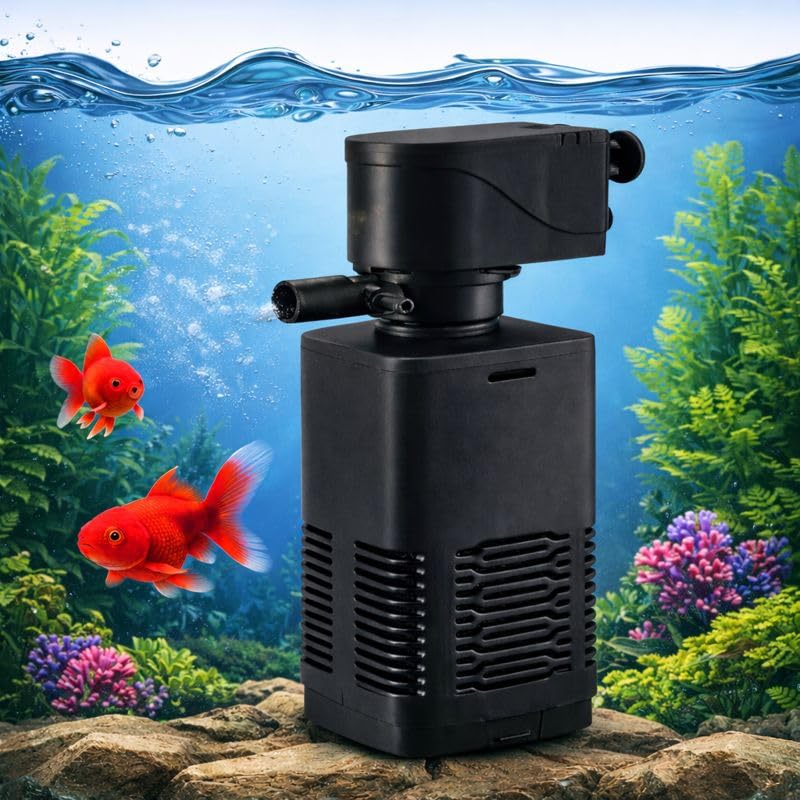 4-in-1 Aquarium Filter, Submersible Internal Pump, 15W High Power, 880 L/H, for Crystal Clear Water, Suitable for 1.5-2.5 Ft Medium Fish Tanks-image-26