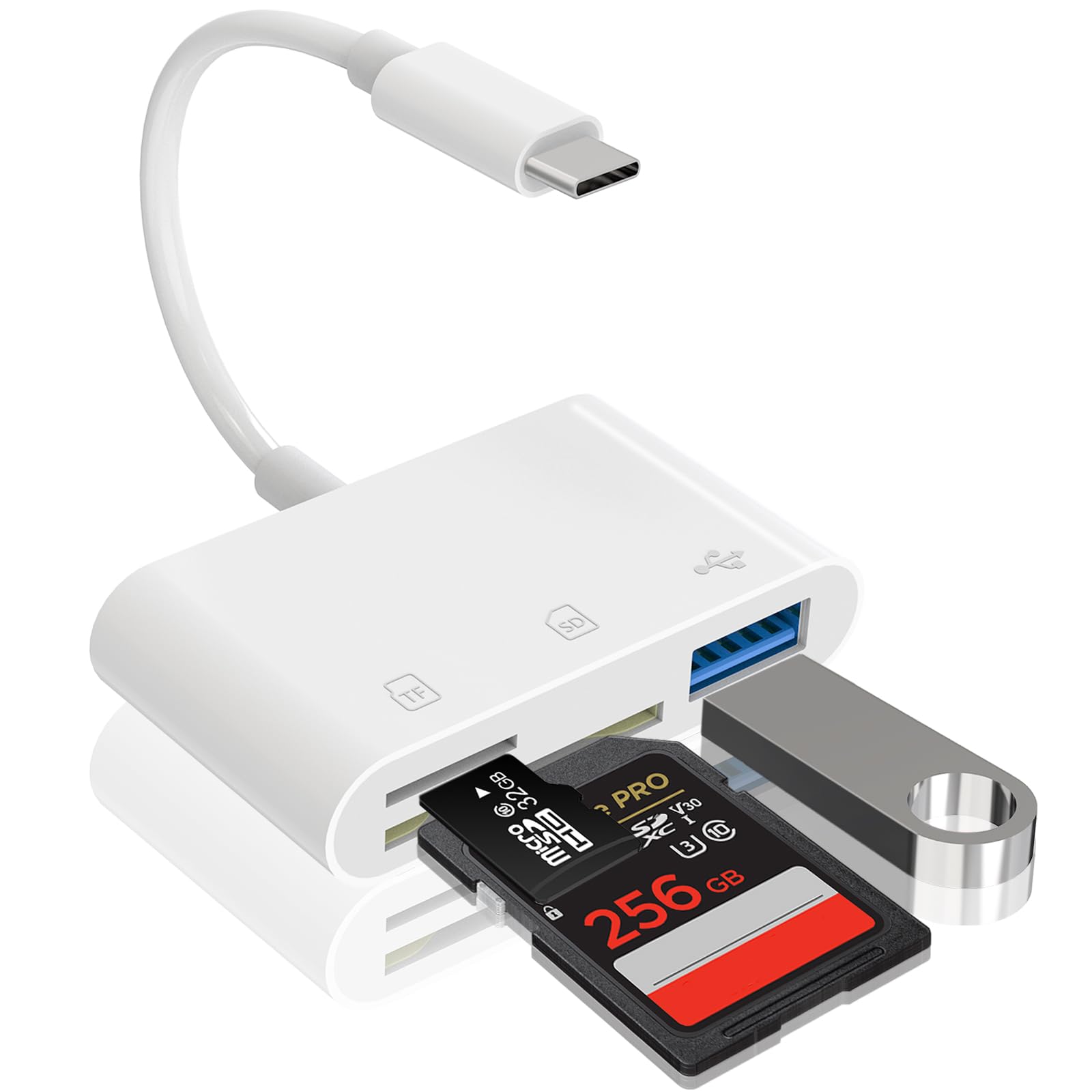 Amazon.co.jp: SDカードリーダー Type-c 3in1 USB3.0/SD/TF変換