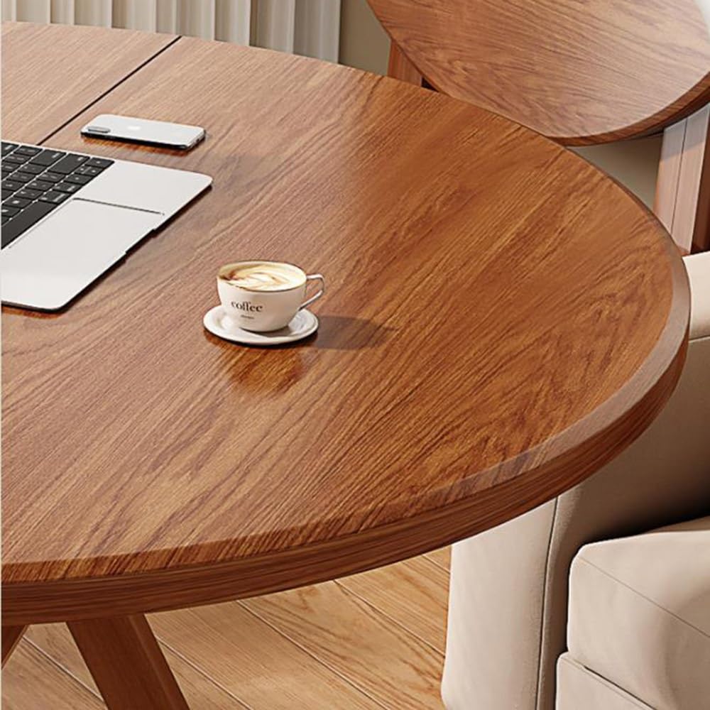 Mesa de comedor portátil plegable redonda de 40 pulgadas para 2 a 4 personas, mesa de cocina extensible de madera de hoja caída, mesa de comedor compacta para apartamento, sala de estar (marrón, 80 cm