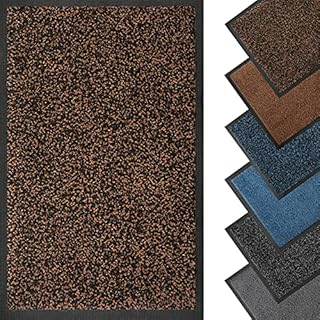 Mibao Door Mat Indoor 40 x 60 cm, Durable Barrier Mat, Natural Rubber Backing and Low Profile Doormat for Indoor and Outdoor, Floor Mat, Absorbent Front Door Mat, Machine Washable Mat, Grey Mat