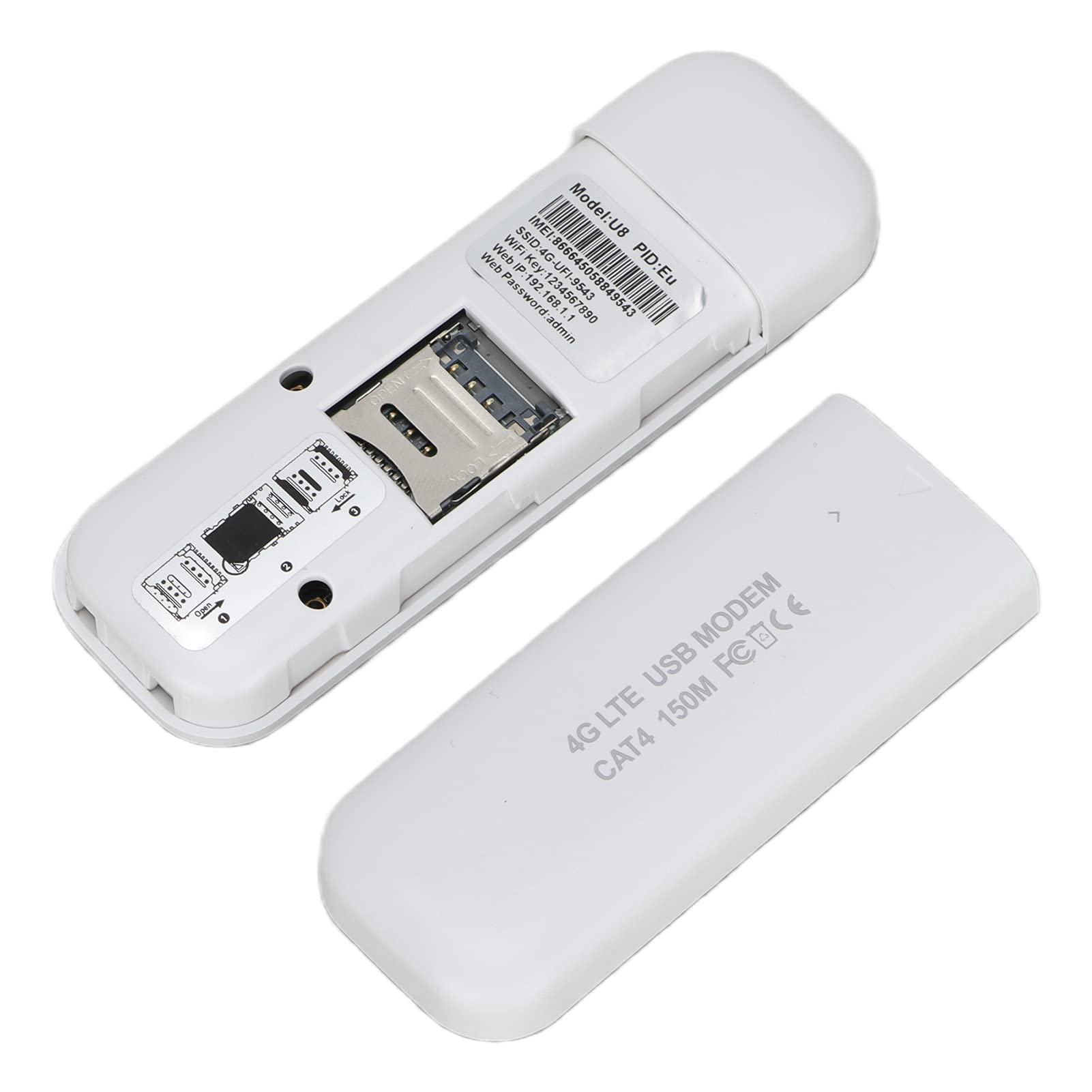 Wakects Modem WiFi USB, Adattatore di Rete LTE 150Mbps (WHITE)