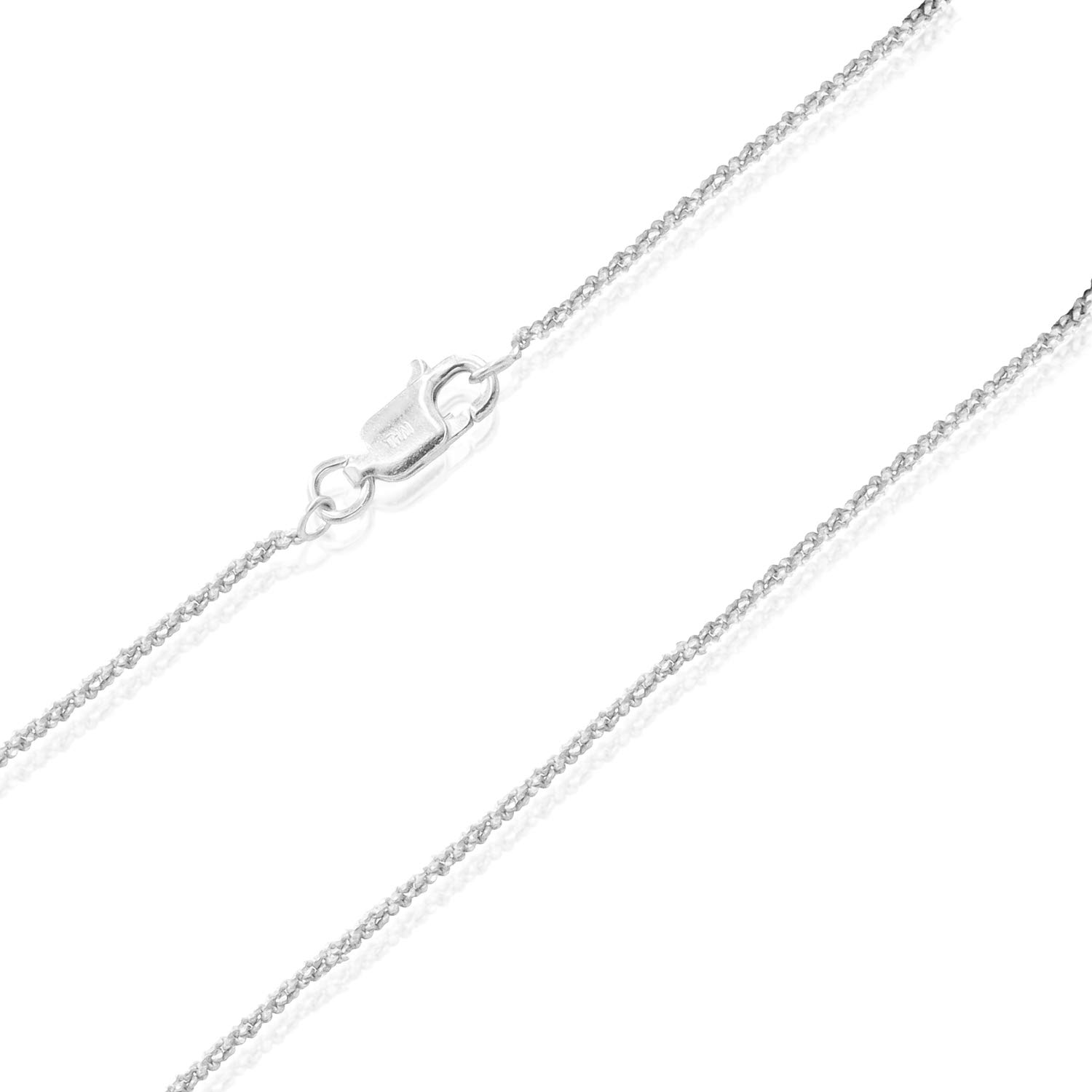SEA OF ICE Sterling Silver Sparkle Rock Chain Anklet for Women, Italian made chain - 2mm Anklet size 9", 10" and 11" women anklet jewelry