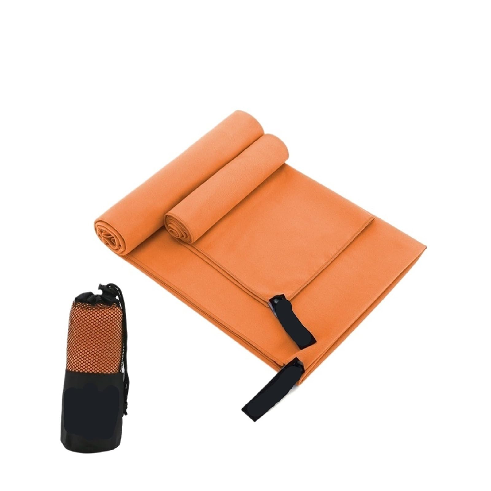 CHTKAGV 2-Piece Solid Microfiber Towel Set, Fast Drying Super Absorbent Gym Travel Sports Camping Beach Bath Towels(Orange,Set 2)