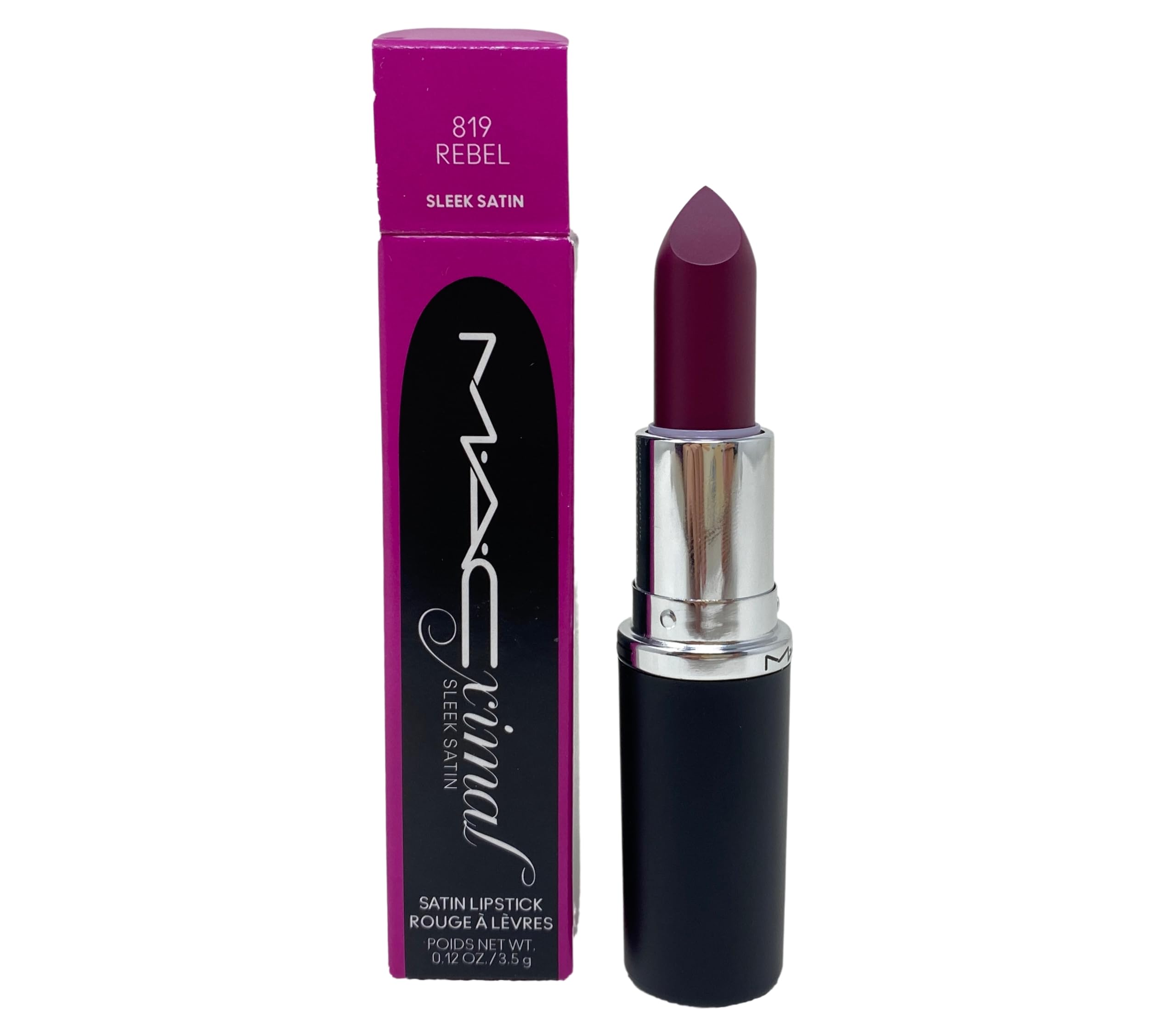 MAC Cosmetics M.A.Cximal Sleek Satin Lipstick - 819 Rebel (midtonal cream plum) 0.12 oz / 3.5g
