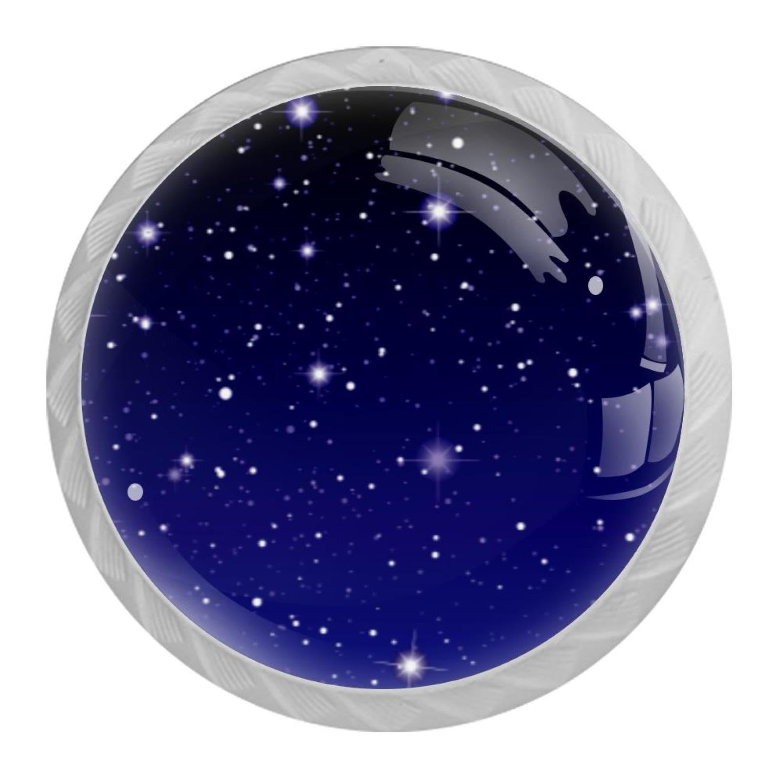 Tqmspg Multi20 4 Pieces Drawer Pulls Starsstarry Night Landscape Door Knobs Dresser Handles For Kitchen Wardrobe Cupboard Hardware Furniture