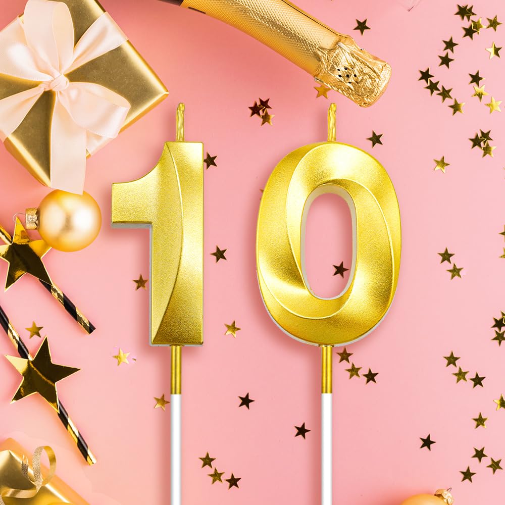Amazon.co.jp: 10歳の誕生日キャンドル、10個の数字のキャンドル