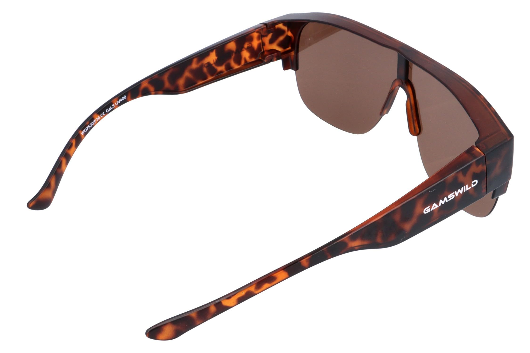 Gamswild WO7530 okulary przeciwsłoneczne, okulary sportowe, okulary z półoprawkami, dla kobiet i mężczyzn, unisex, szare, brązowe, czarno-czerwone